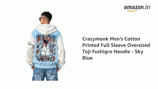 Buy crazymonk Men's Cotton Printed Full Sleeve Oversized Toji